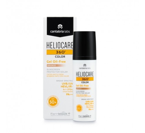 Heliocare 360º spf 50+ color gel oil-free - protector solar (1 envase 50 ml color bronze)