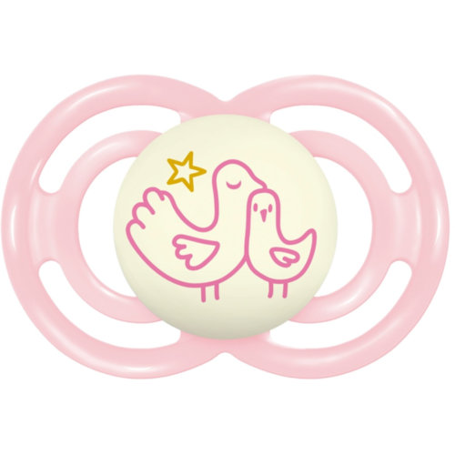 MAM Perfect Night Chupete Silicona Fisiológico color rosa  (+ 6 meses 1 ud)