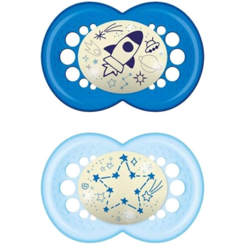 MAM Perfect Night Chupete Silicona Fisiológico azul (+16 meses, 1 ud)