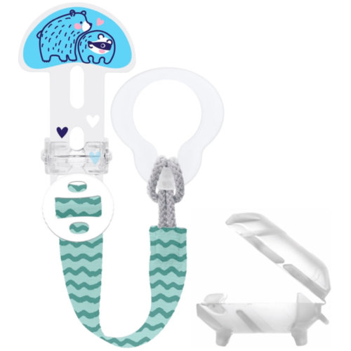 Broche para chupete y cubierta de proteccion - mam clip it! & cover (azul)