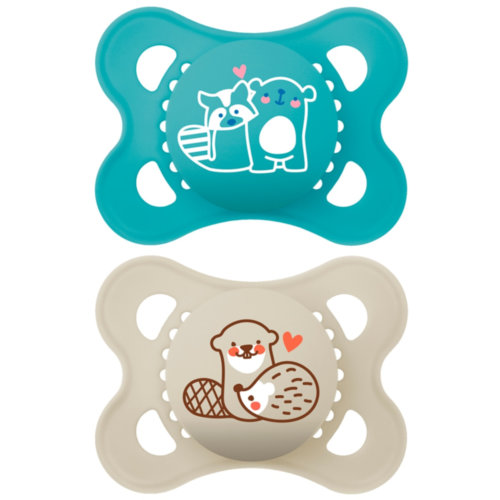 Chupete silicona mam original +2-6m 2 uni azul-beige