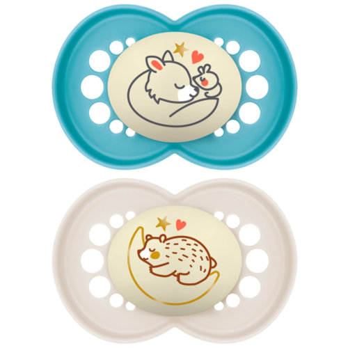 Chupete silicona mam original night + 6 meses matt a pack doble - mam original night
