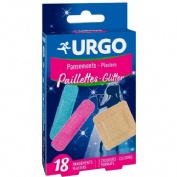 Urgo apositos glitter (9 unidades 7,2 cm x 1,9 cm + 9 unidades 6 cm x 6 cm)