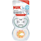 Chupete silicona nuk space 6 - 18 meses 2 unidades zebra - nuk space