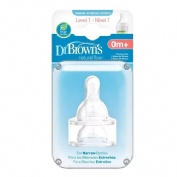 Dr Brown´s Natural flow Tetina silicona boca estrecha nivel 1 (+0 meses 2 ud)