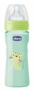 Chicco Biberón Well-Being Silicona flujo medio 2m+ verde (250 ml)