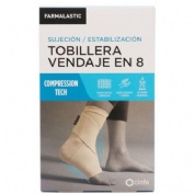 Tobillera vendaje en 8 - farmalastic compression tech (1 unidad talla mediana color beige)