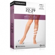 Media corta (a-d) compresion normal - farmalastic punta abierta (2 unidades talla grande color camel