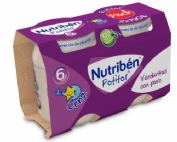 Nutribén pack potitos cena verduritas y pavo (2 ud)