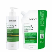 Dercos duplo champu + refill caspa seco