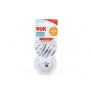 	NUK Genius Chupete látex Anatómico Safari 0-6 meses (2 ud) c/ caja portachupetes
