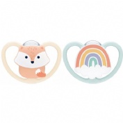Chupete silicona nuk space 0 - 6 meses 2 unidades zorro rosa - nuk space