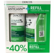 Dercos Duplo Champú Caspa grasa 390ml + Ecorefill 500ml