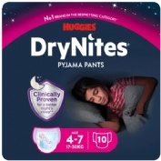Dry nites 17-30kg 4-7 niña 10u