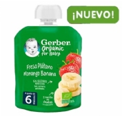 Gerber Organic Pouch fresa y plátano 90g