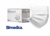 Mascarilla quirúrgica con gomas Naturcare 50 unidades blancas