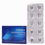 SOÑODOR DIFENHIDRAMINA 50 mg COMPRIMIDOS , 10 comprimidos