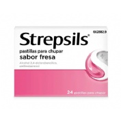STREPSILS PASTILLAS PARA CHUPAR SABOR FRESA, 24 pastillas