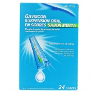 GAVISCON SUSPENSION ORAL EN SOBRES SABOR MENTA, 24 sobres