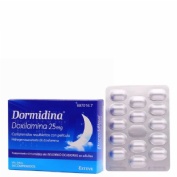 DORMIDINA DOXILAMINA 25 mg COMPRIMIDOS RECUBIERTOS CON PELICULA , 14 comprimidos