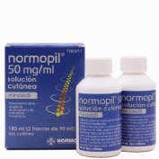 NORMOPIL 50 MG/ML SOLUCION CUTANEA, 2 frascos de 90 ml (180 ml)