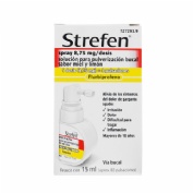 STREFEN SPRAY 8,75 MG/DOSIS SOLUCION PARA PULVERIZACION BUCAL SABOR MIEL Y LIMON 1 frasco de 15 ml