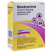 BIODRAMINA INFANTIL 12,5 MG SOLUCION ORAL, 12 sobres unidosis de 2,5 ml