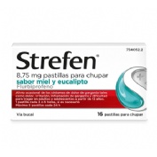 STREFEN 8,75 MG PASTILLAS PARA CHUPAR SABOR MIEL Y EUCALIPTO, 16 pastillas