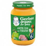 Gerber organic hortalizas con ternera (1 tarrito 190 g)