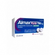 ALMAX FORTE 750 MG COMPRIMIDOS MASTICABLES SABOR MENTA, 48 comprimidos