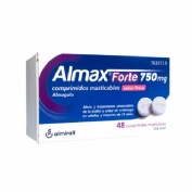 ALMAX FORTE 750 MG COMPRIMIDOS MASTICABLES SABOR FRESA, 48 comprimidos