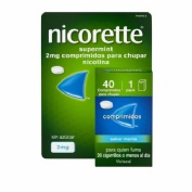 NICORETTE SUPERMINT 2 mg COMPRIMIDOS PARA CHUPAR EFG, 40 comprimidos (1x40)