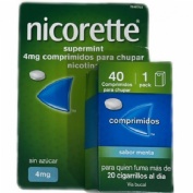 NICORETTE SUPERMINT 4 mg COMPRIMIDOS PARA CHUPAR EFG, 40 comprimidos (1x40)