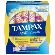 Tampax compak pearl regular tampón 100% algodón (18 u)