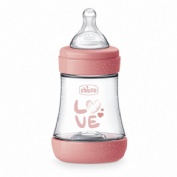 Biberon plastico t silicona - chicco perfect5 (rosa 0m+ flujo lento 150 ml)