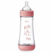 Biberon plastico t silicona - chicco perfect5 (rosa 4m+ flujo rapido 300 ml)