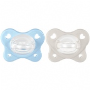 Chupete silicona chicco physioforma dual soft 2 - 6 meses 2 unidades color azul