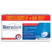 Steradent triple accion plus - limpieza protesis dental (90 comprimidos)