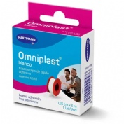Esparadrapo hipoalergico omniplast tejido resistente 1 unidad 5 m x 1,25 cm color blanco - omniplast