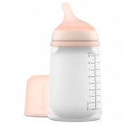 Suavinex Biberón Anticólico ZERØ.ZERØ 270 ml Tetina Silicona Ultra-suave flujo medio (1 ud)