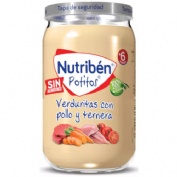 Nutribén Potito Pollo y ternera con verduritas +6m (235 g)