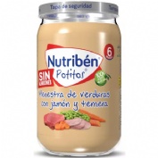 Nutribén Potito Jamón y ternera con menestra de verduras +6m (235 g)