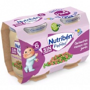Nutribén Potito Guisantes tiernos con jamón +6m (190 g x 2 ud)