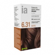 Interapothek  coloracion capilar natural organic  1 kit tono 6.31 rubio oscuro dorado ceniza
