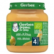 Gerber organic pera y platano (1 tarrito 125 g)