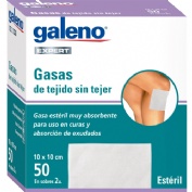 Galeno expert gasa esteril tejido sin tejer  50 unidades 10 cm x 10 cm