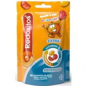 Redoxitos extra defensas (25 caramelos goma sabor naranja fresa y fruta tropical)