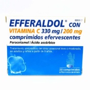 EFFERALDOL CON VITAMINA C 330MG/200MG COMPRIMIDOS EFERVESCENTES , 20 comprimidos