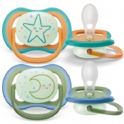 Chupete silicona - philips avent ultra air (+18 meses 2 unidades scf376/01)
