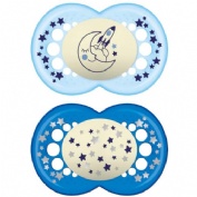 MAM Perfect Night Chupete Silicona Fisiológico azul (+6 meses, 1 ud)